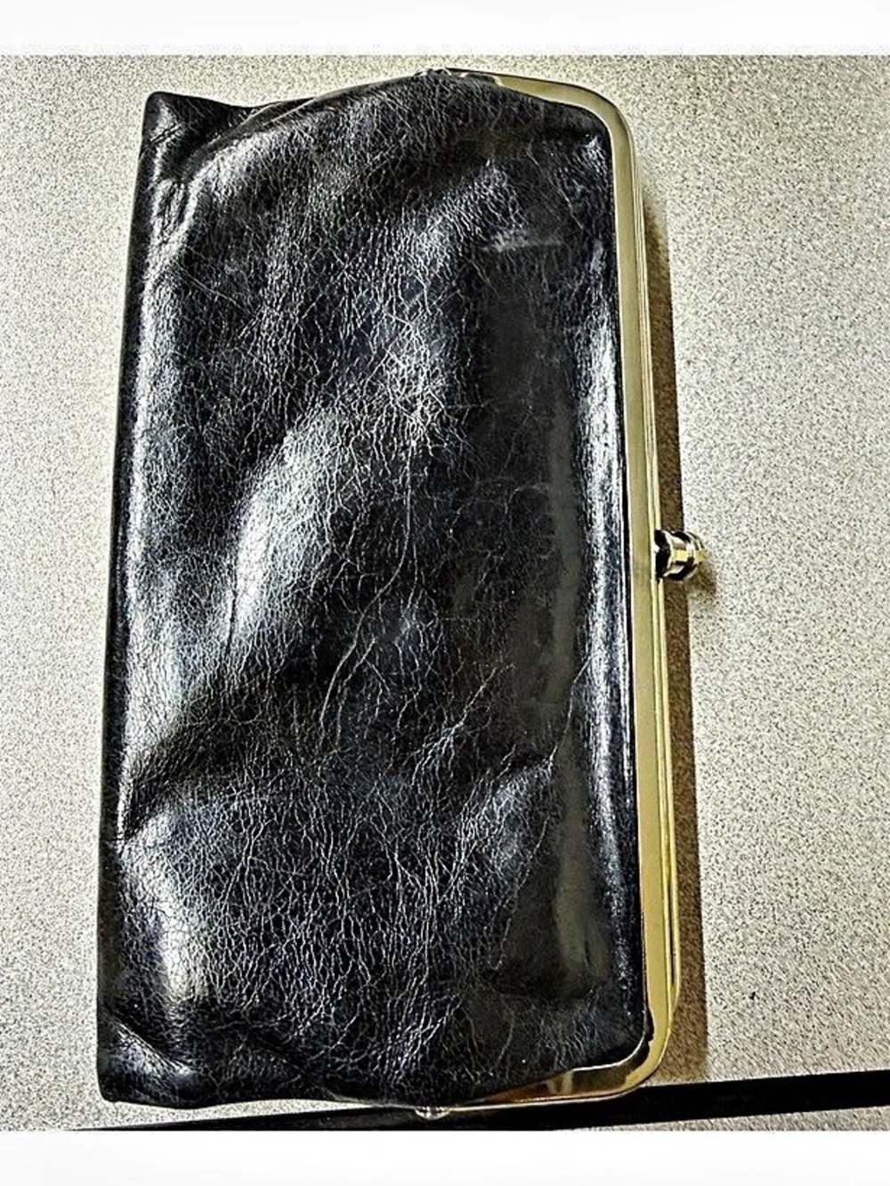 hobo Lauren Clutch Wallet Black Leather